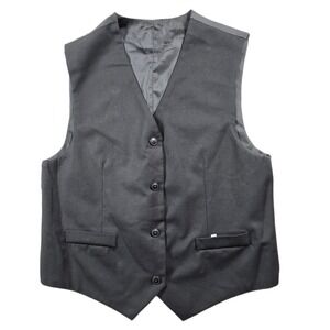 Chaps Reversible Vest Boys Size Large 14/16 Black & Pinstripe Dress‎ Apparel NEW